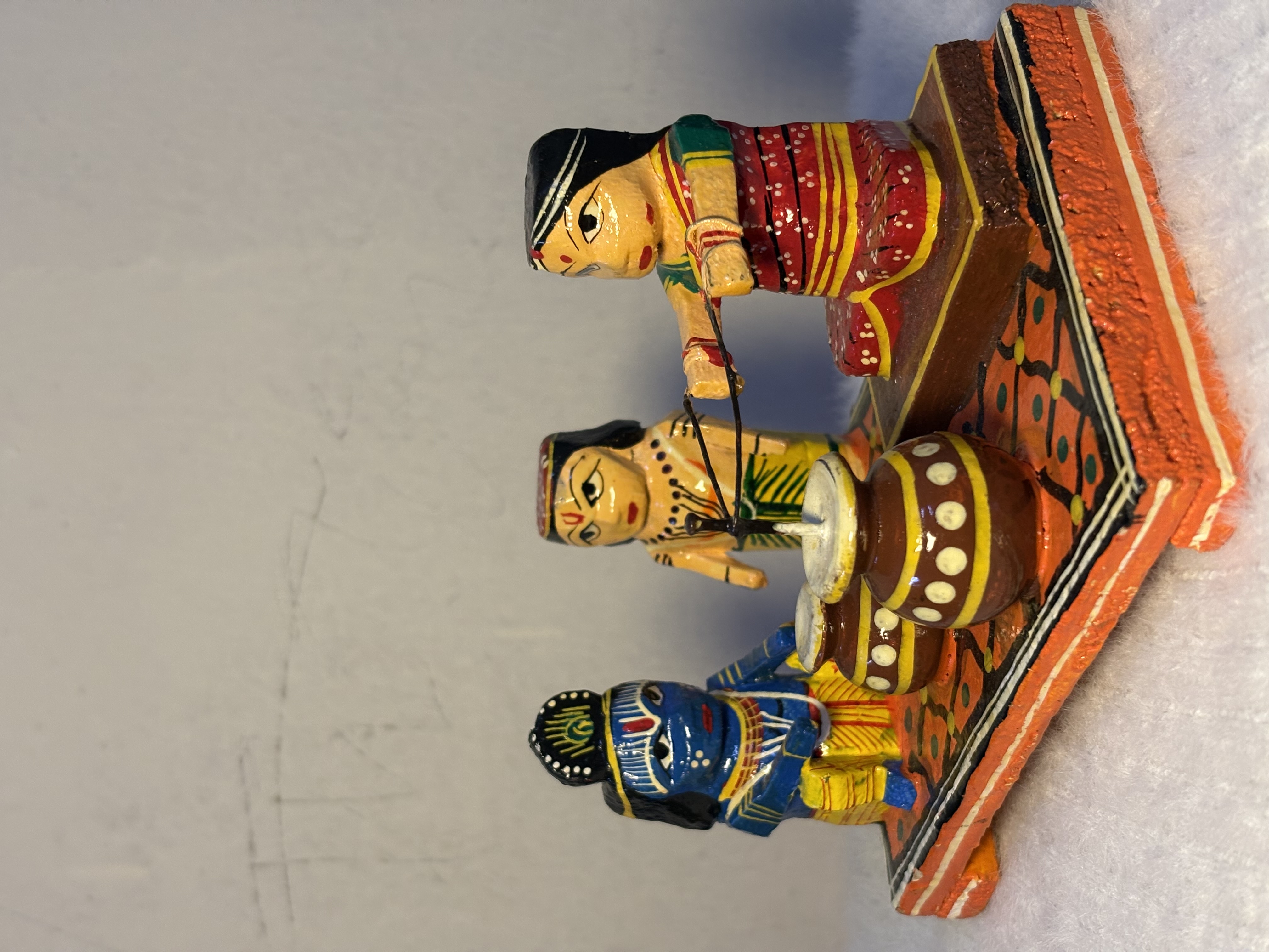 Krishna & Balaram Butter Churning Scene Dolls