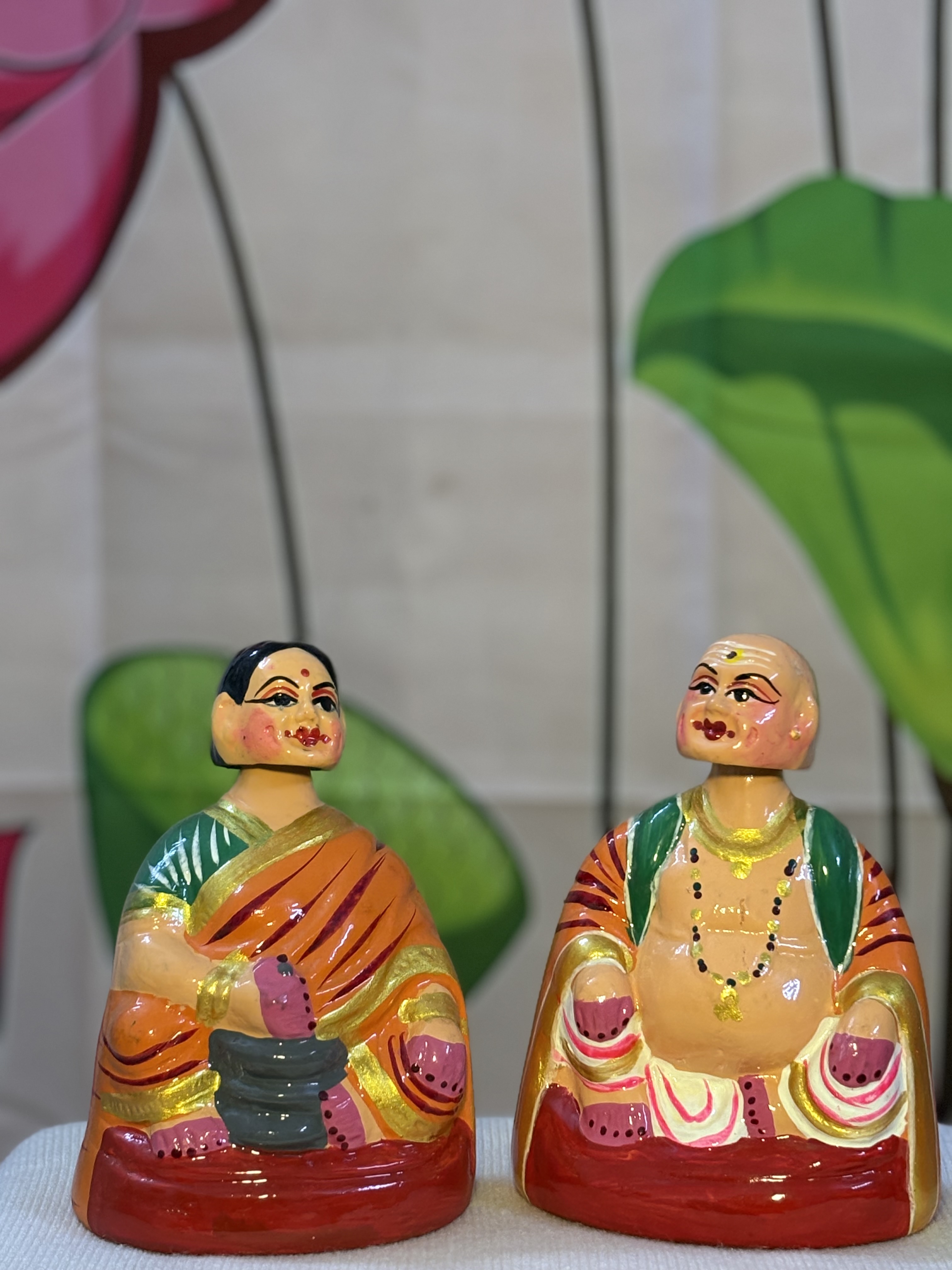 Traditional Indian Elder Couple Doll Set